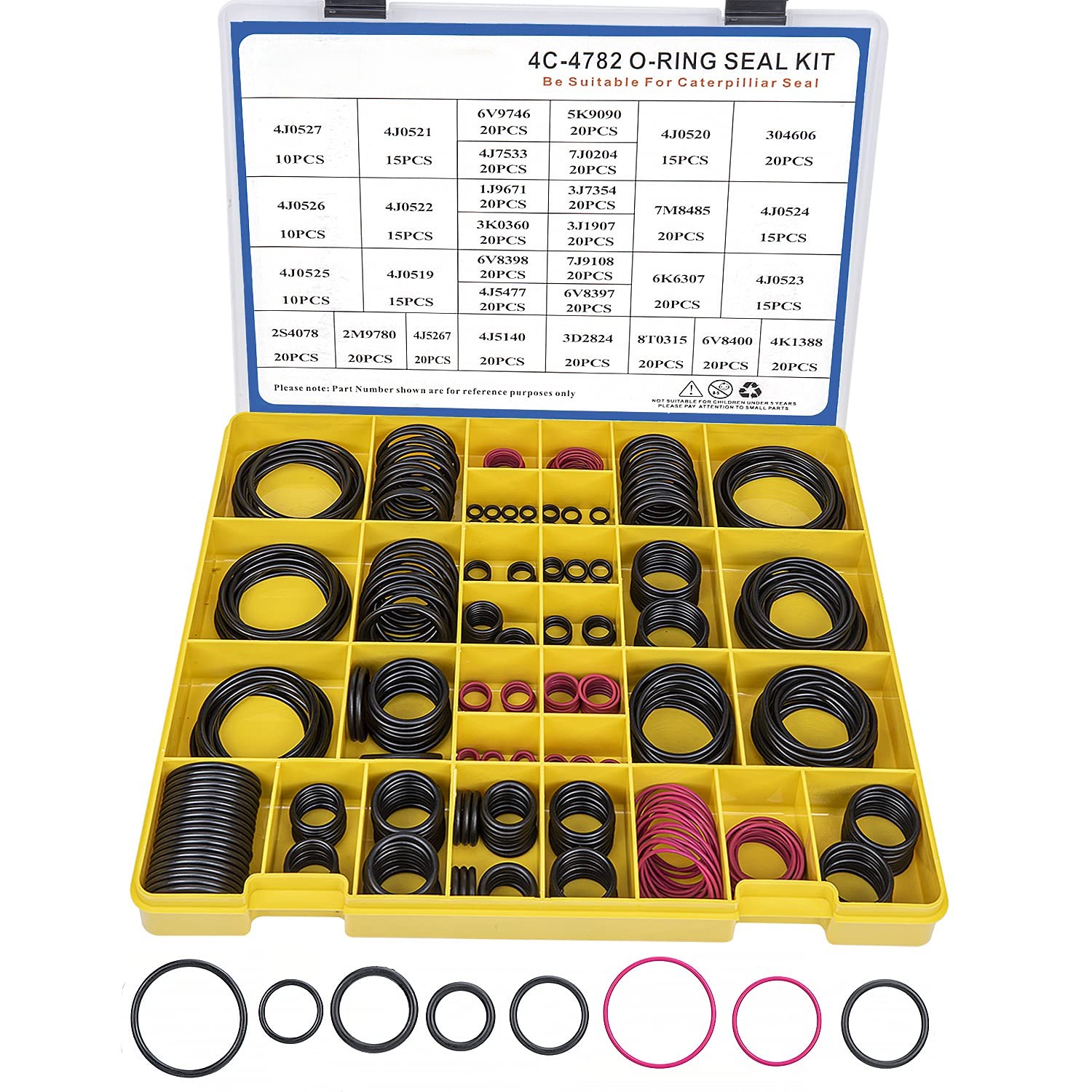 4c-4782 Seal O-Ring Kit, Nitrile 90, Hydraulic Hose Fitting Orings, Fits Cat Cat
