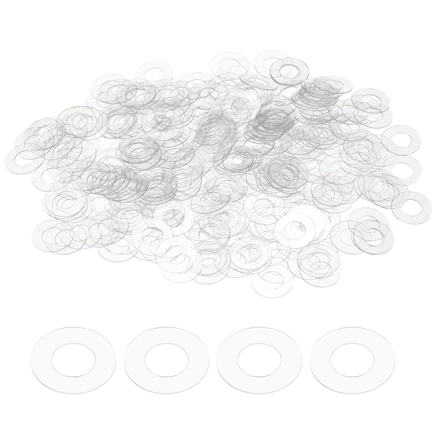 300PCS M6 PVC Flat Washers 6mm ID 10mm Od 0.5mm Thick Sealing Gasket Ring Spacer