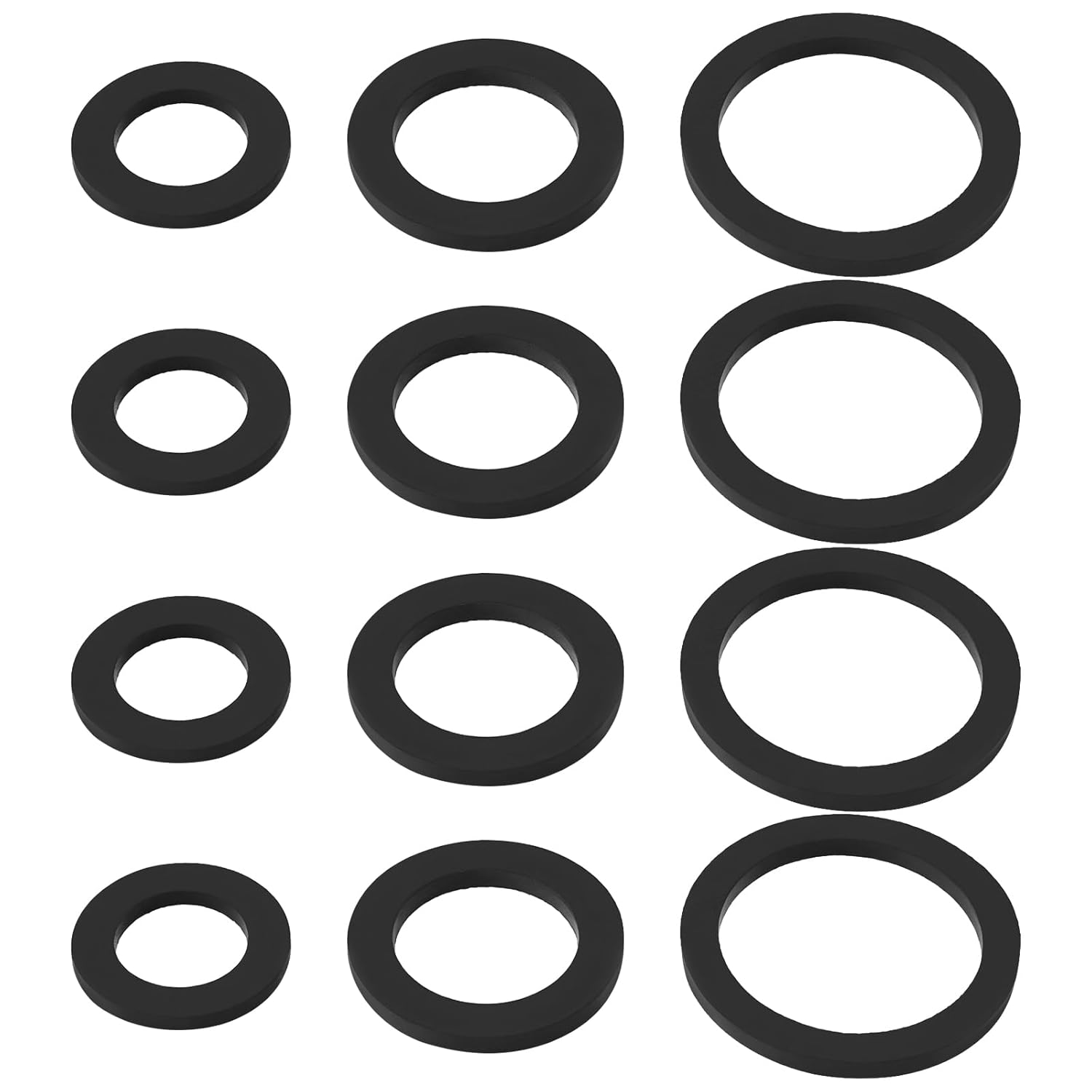 30PCS Flat Rubber O-Ring Washers 1/2, 3/4, 1 Inch Water Pipe EPDM Rubber Seals G